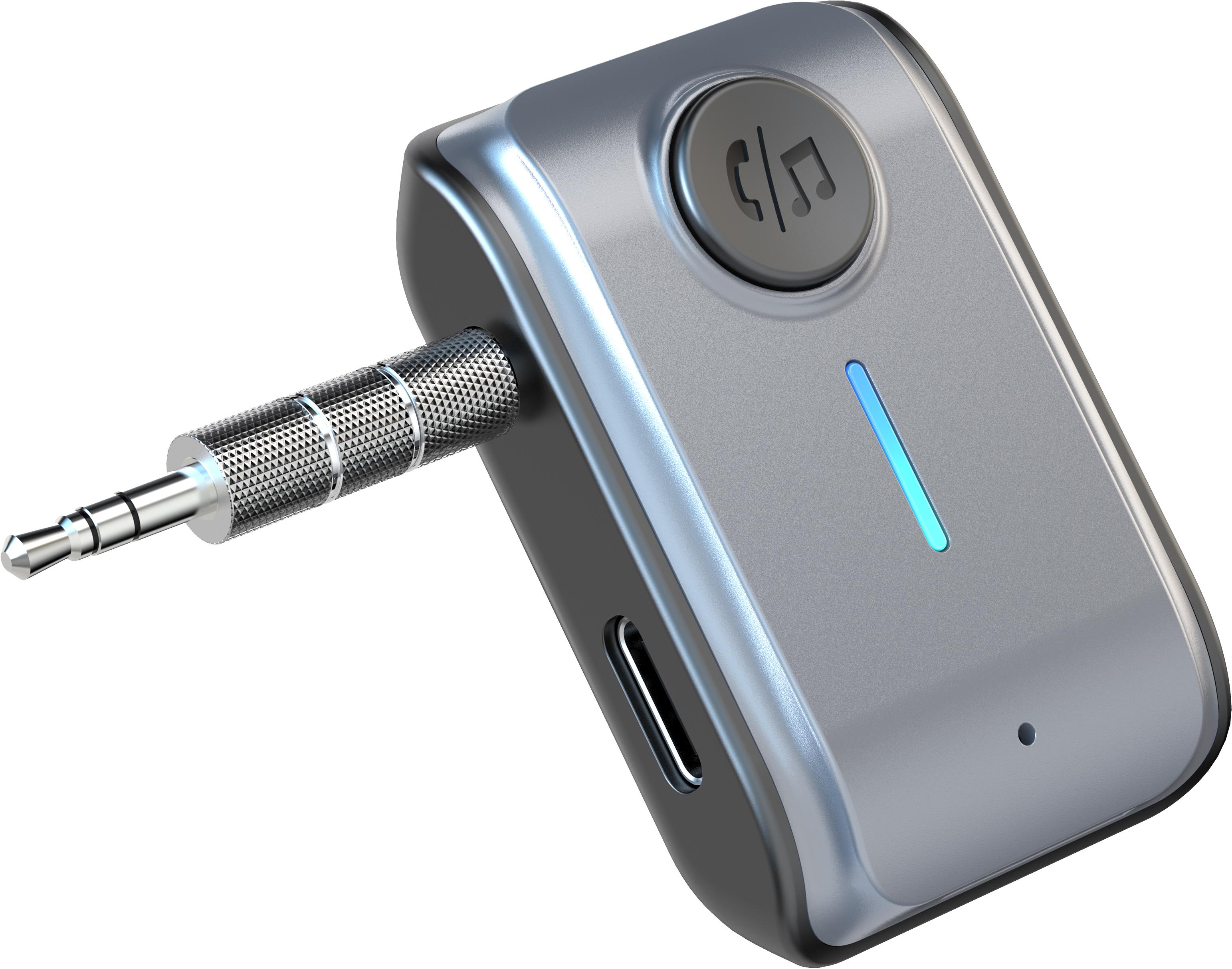 

Автомобильный Bluetooth 5.3 FM-передатчик беспроводной аудиоприемник 3,5 мм AUX автомобильный MP3-плеер с портом USB-A громкая связь серый