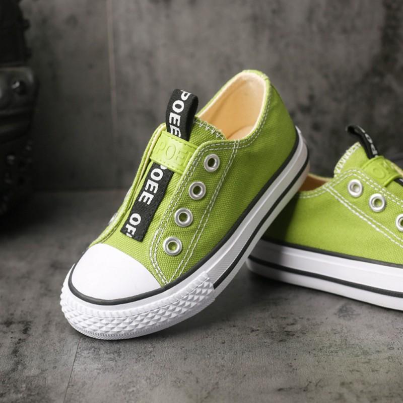 Children's Black Canvas Shoes Autumn New Style Classic Boys' Girls' Shoes Low Cut Elastic Casual Cloth Shoes Size 22-37