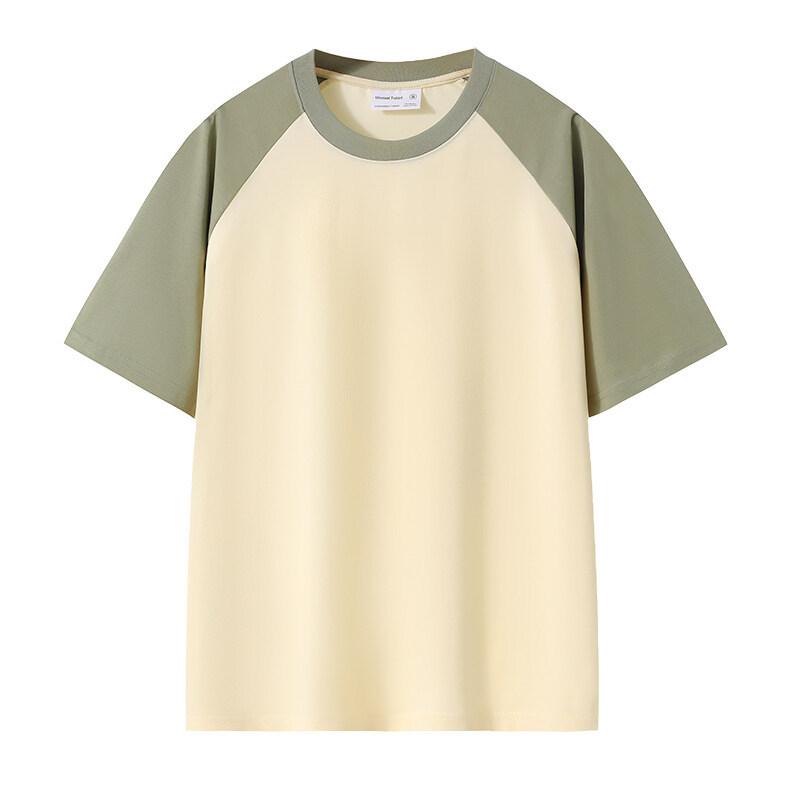 Men Casual Loose Crew Neck Striped Color Block Short Sleeve Daily T Shirt