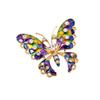 Butterfly Brooch with Colorful Enamel and Crystal Accents Elegant Design Lightweight Metal Alloy Pin for Clothing Accessories