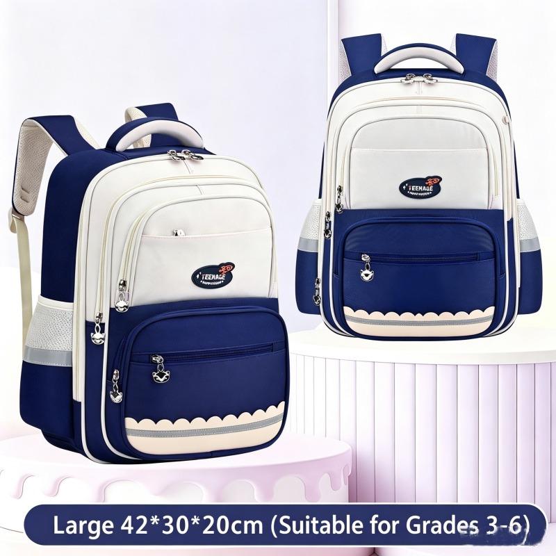 New Contrasting Color Schoolbag for Primary Students Grades 1-6 Multi-layer Large Capacity Girls Backpack Lightweight Wear-resistant Children Book Bag