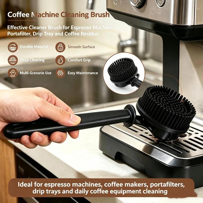 Coffee Machine Group Head Silicone Cleaning Brush 360° All-Angle Clean Heat Resistant Non-Slip Handle for Home Cafe Espresso Tool