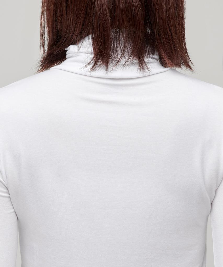 MUSINSA STANDARD WOMAN Women'S Slim Crop Turtleneck Long Sleeve T-Shirt [White]