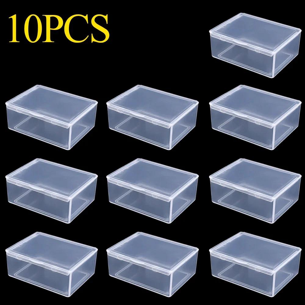 Mini Rectangle Storage Box Translucent Packing Dustproof Solid Strong Home Organizer Jewelry Ornaments Accept Case Container