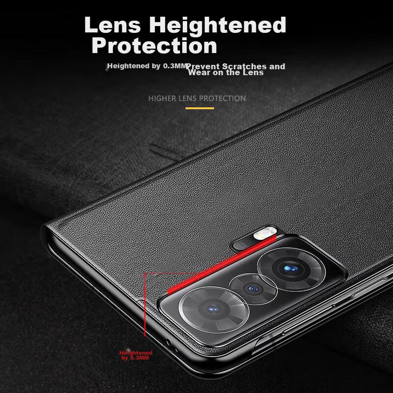 Honor Magic Vs Foldable Phone Case, Huawei Vs Smart Flip Cover Window Ultimate Edition Leather Full Protection Shockproof Outer, Classic, Black