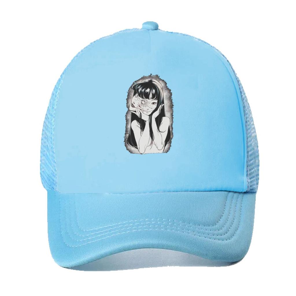 Junji Ito Style Horror Graphic Mesh Baseball Cap Casual Hat Outdoor For Womens Unisex FeUnisex