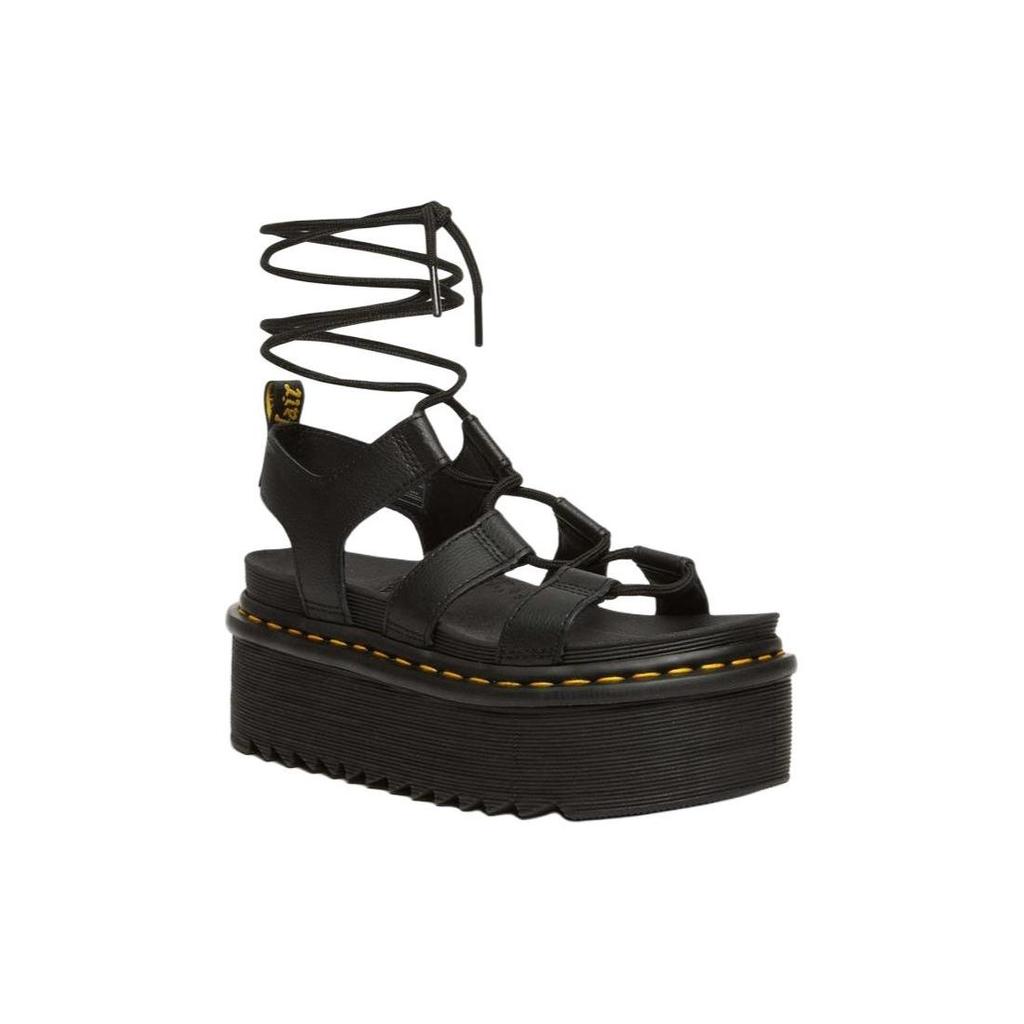 Dr. Martens Leather Comfortable Versatile Slide Sandals Women Sandals Black 31538001
