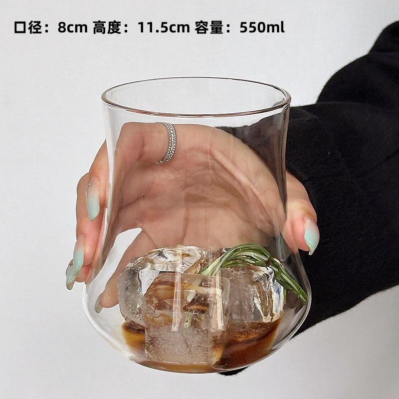 

Vintage Vertical Drum Shaped Glass Cup, Heat-resistant Water Cup, Large Capacity Milk cup, Juice Cup, Coffee Cup 501-600ml