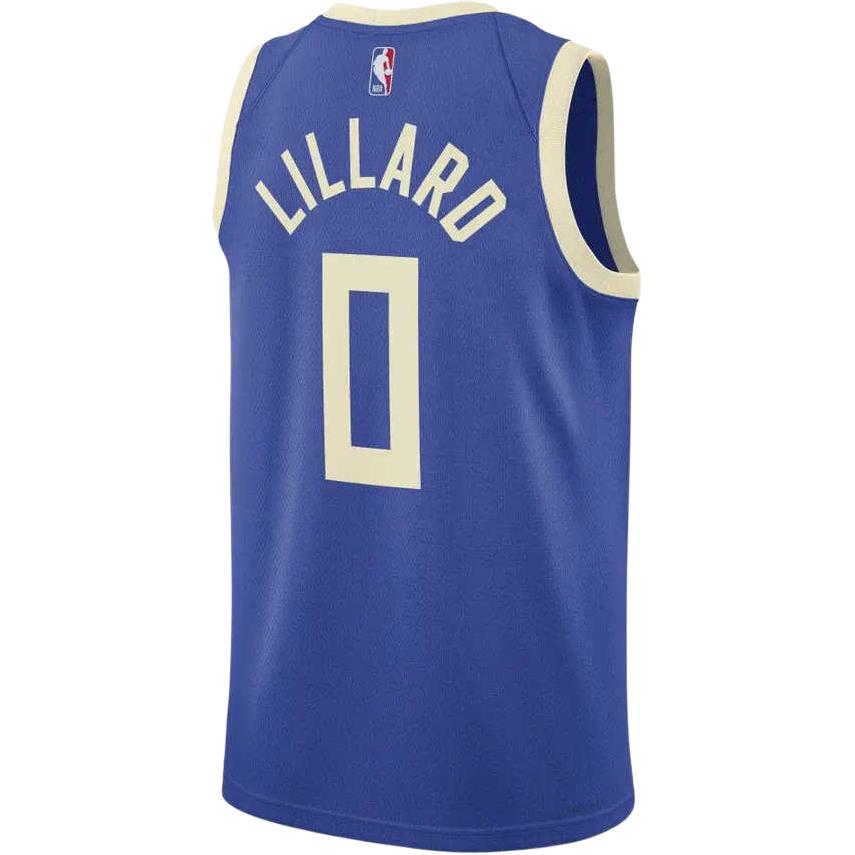 Nike X NBA Collaboration Milwaukee Bucks Dri-Fit Pullover V-Neck Sleeveless Basketball Jersey Lillard 24-25 Season City Edition FQ4349-483