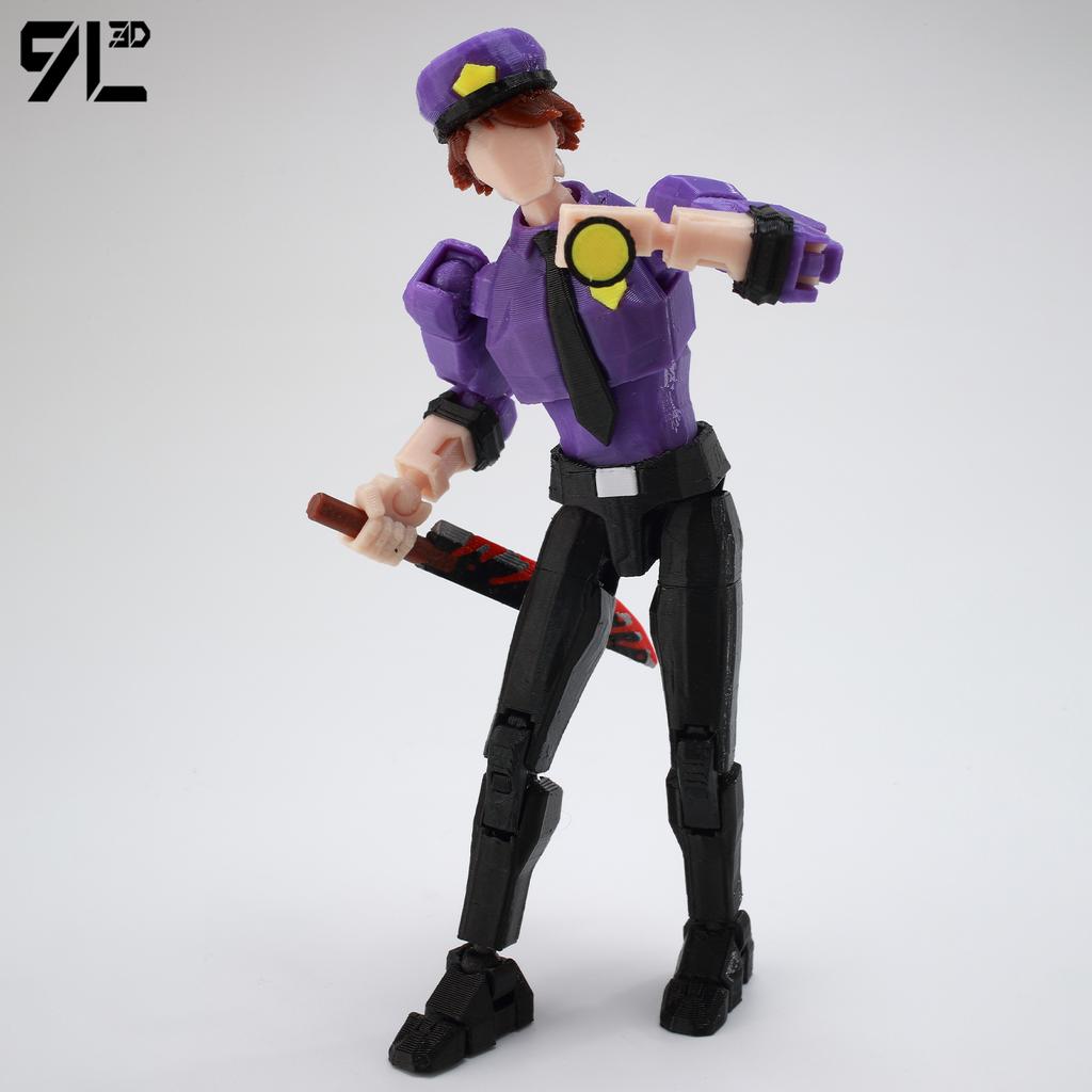 9L3D Printed Horror Game FNAF Freddy Fazbear's Purple Guy Toy Action Figures Anime Model Lucky13 Dummy Titan13 Collectible Model