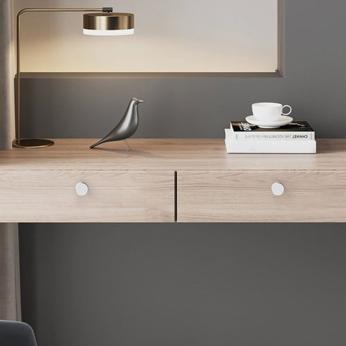 SaveSooo Drawer Handles (Silver, Set of 2) with Screws, Aluminum Alloy Round Drawer Pulls, Knobs, Cabinet Pulls, Wardrobe Pulls