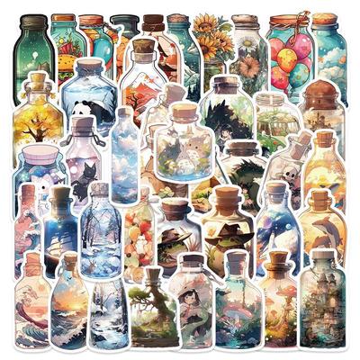 50 Creative Hot-Selling World Decorative Stickers for DIY Mobile Phone, Bottle, Refrigerator, Water Cup, Luggage