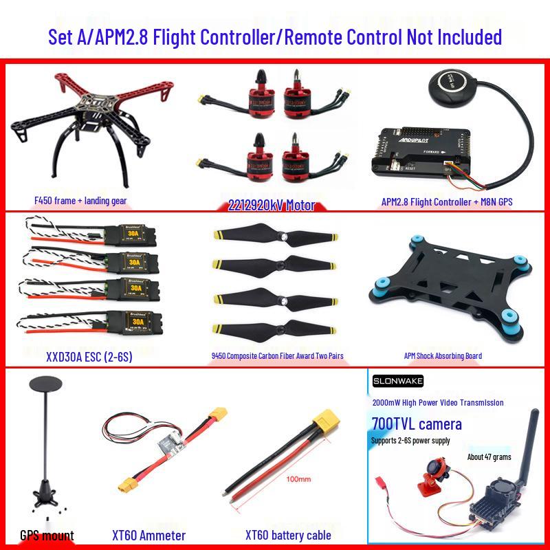 F450 Power System: 2212 920KV Brushless Motor, 30A ESC, 9450 Self-Locking Propeller for F550 Hexacopter/Quadcopter