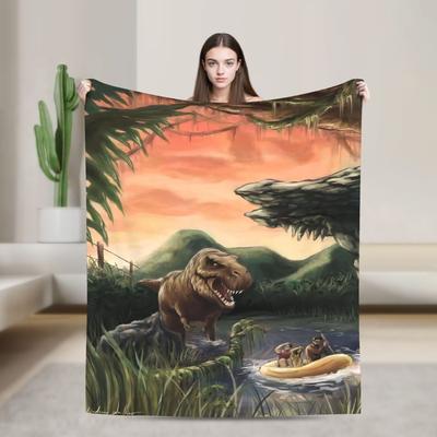 Dinosaur World Blanket Quality Super Warm Jurassics Park Throw Blanket Winter Girls Boys Living Room Fashion Bedspread