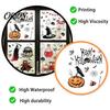 Removable Holiday Window Art 9PCS Halloween Static Stickers, Gothic Silhouette Decals, Reusable Waterproof PVC Wall Murals Horror for Glass