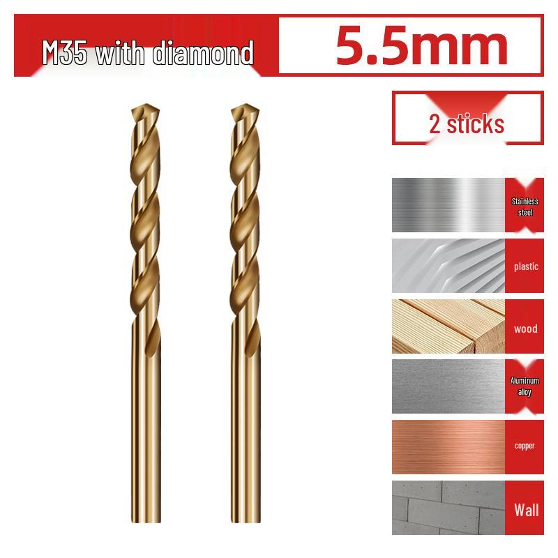 Cobalt-Coated High Hardness 304 Stainless Steel Twist Drill Bit