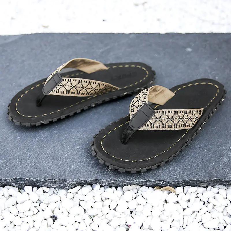 Fashion House Beach Flat Flip Flops Indoor Shoes Walk Around Home Slippers for Men Eva Rubber Shiatsu Sandals Man Comfortable Elegant