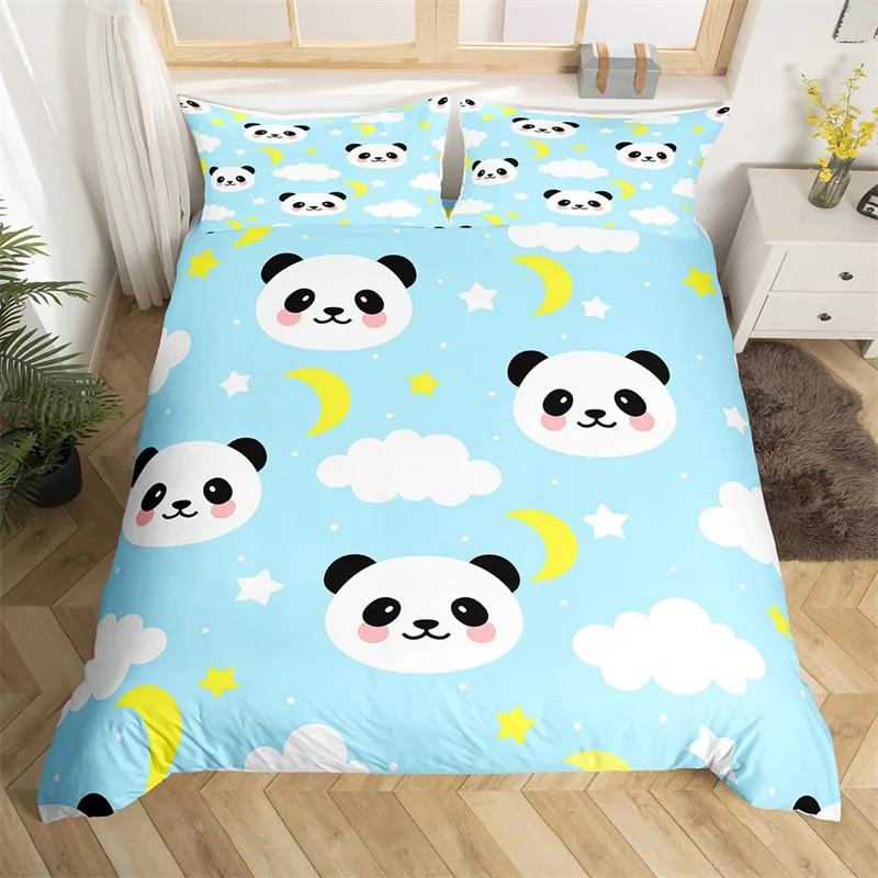 Kawaii Unicorn Duvet Cover Set Cartoon Animal Bedding Set Microfiber Botanical Leaves Comforter Cover King For Kids Boys Girls