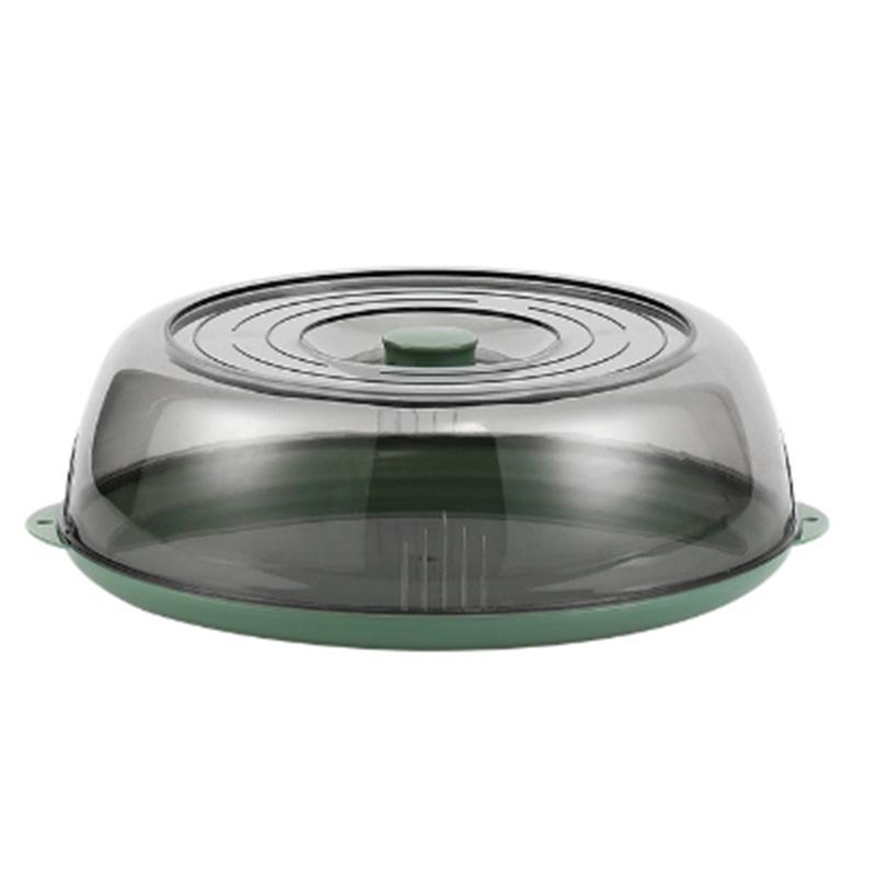 Dish Cover PET Heat Insulation Storage Transparent Dustproof for Home Picnic Cooking Green