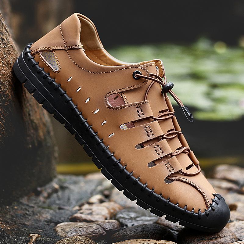 Outdoor Sandals Men Breathable Casual Shoes For Men Summer Beach Sneakers Male Large Size 48 Casual Leather Sandals