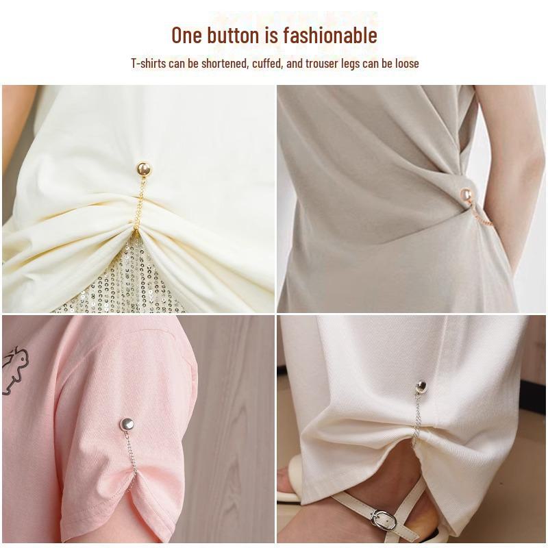 Magnetic Snap Buckle for Adjusting T-Shirt Length and Waist Fit