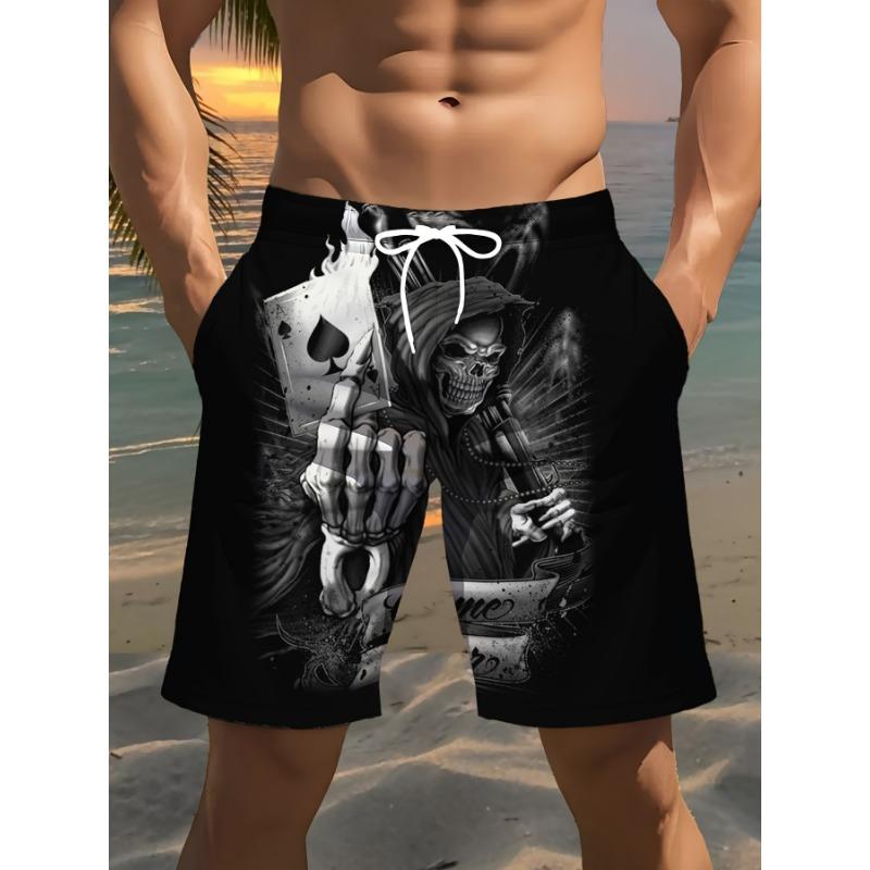 Summer Beach Style 3D Printed Loose Plus Size Quick Drying Shorts S