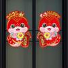 1 Pair Glitter Spring Festival Windows Decal 3D Couplet Zodiac Snake Door Sticker  Shopping Mall