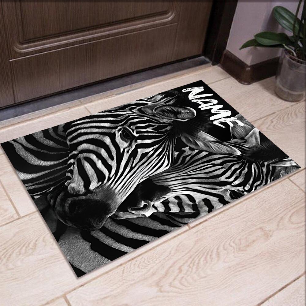 Custom Name LNTB002260915X1004==Zebra Printed Carpet,Rug for Office Chair Living Room Bedroom Kitchen Room Decor Gifts.