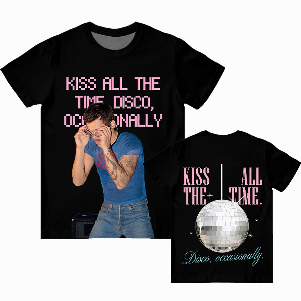 2026 New Harry Styles Kiss All The Time Album Print T-Shirt Y2K Men's Women's Street Style Hip Hop Tee A Must-Have Gift For Fans