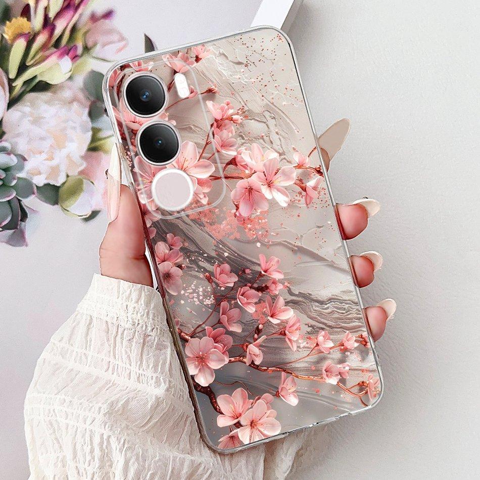 For Vivo Y19S V2419 Elegant Floral Butterfly Painting Phone Case For Vivo Y19s Y 19S 4G Soft Silicone TPU Cases