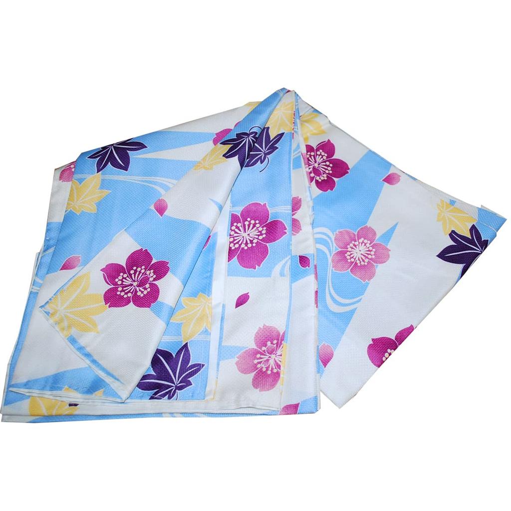 Washable small medium single running floral light finished kimono, pattern, size, pret, item, water, pattern, blue, white, 62555-62556