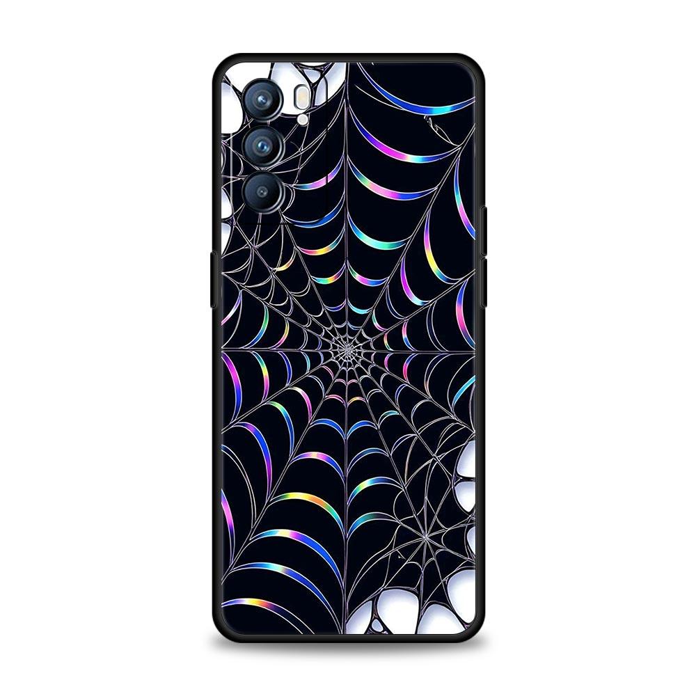 Spider Web Phone Case For Oppo Reno 13 12 11 10 7 F Find X5 X6 A98 A80 A79 A78 A57 A54 A31 A17 Pro 5G Soft TPU Cover Fundas Bags