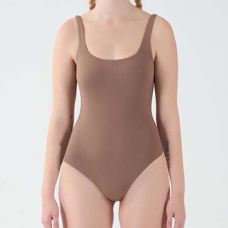 European and American Style Nude Backless Shaping Bodysuit - High Elastic, Breathable, Sexy, Tight Yoga Sleeveless Bodysuit for Women.