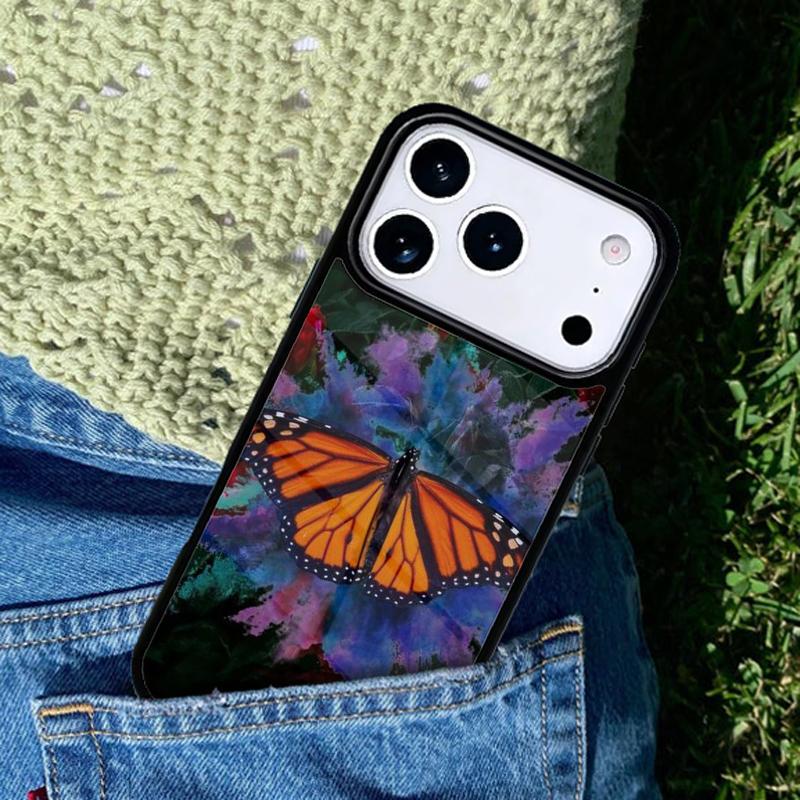 Monarch Butterfly and Flower mobile phone case Compatible with IPhone 17 16 15 14 13 12 11Pro Max 17 Air cover