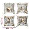 Christmas Throw Pillow Covers 4 Pieces 18x18 Inch Snowflake Decorations Christmas Throw Pillow Case For Reading Sitting Massage