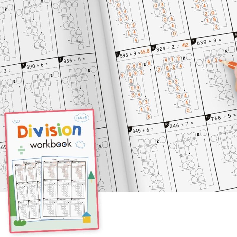Grund- und Mittelschule Mathe Arbeitsbuch Freundliche Materialien Multiplikation Division Übungen Praktisches Mathe Übungsbuch
