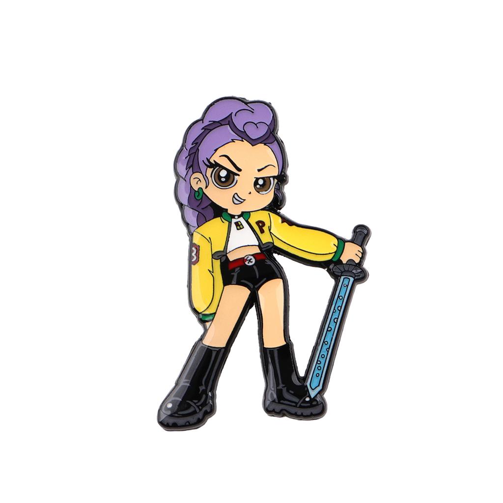 Happy Blue Cat Tiger Enamel Pin Mystic Hunter Girls Group Brooches Lapel Badges Fantasy Animals Jewelry Gift for Fans Friends