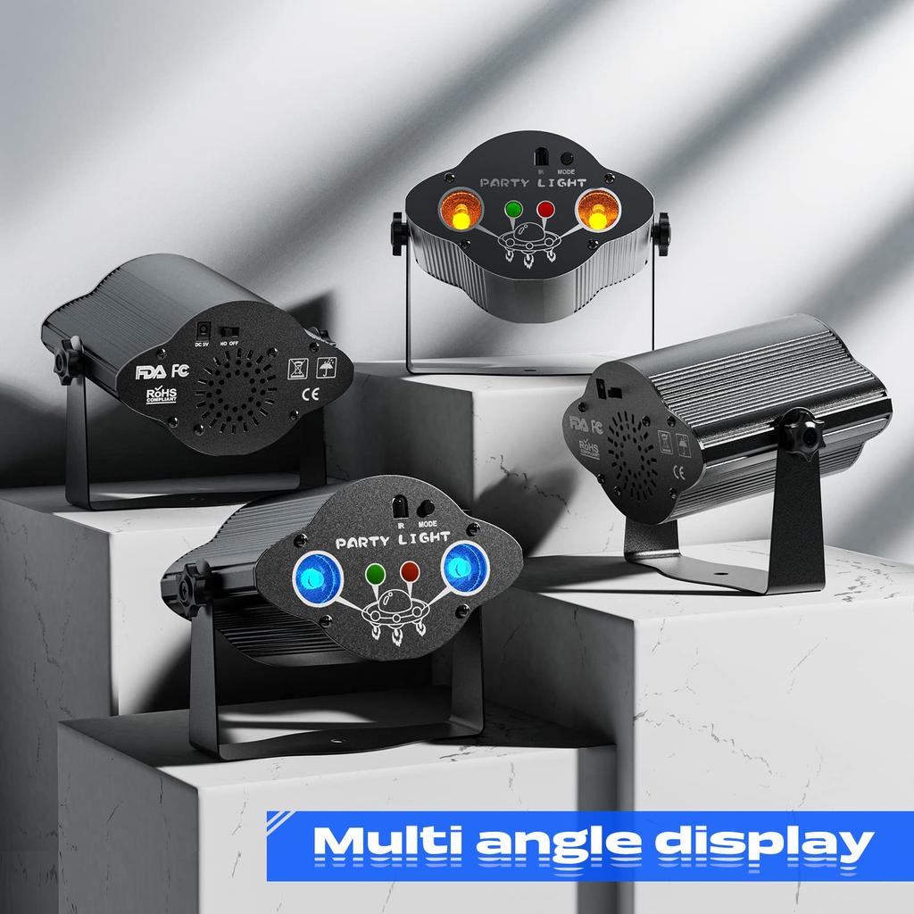 Partylicht Discolicht RGB Laser Bühnenlicht Bühnenbeleuchtung Bühnenlicht Bühnenlicht Multicolor Bühneneffektlicht Mini LED Spiegelkugel Sound