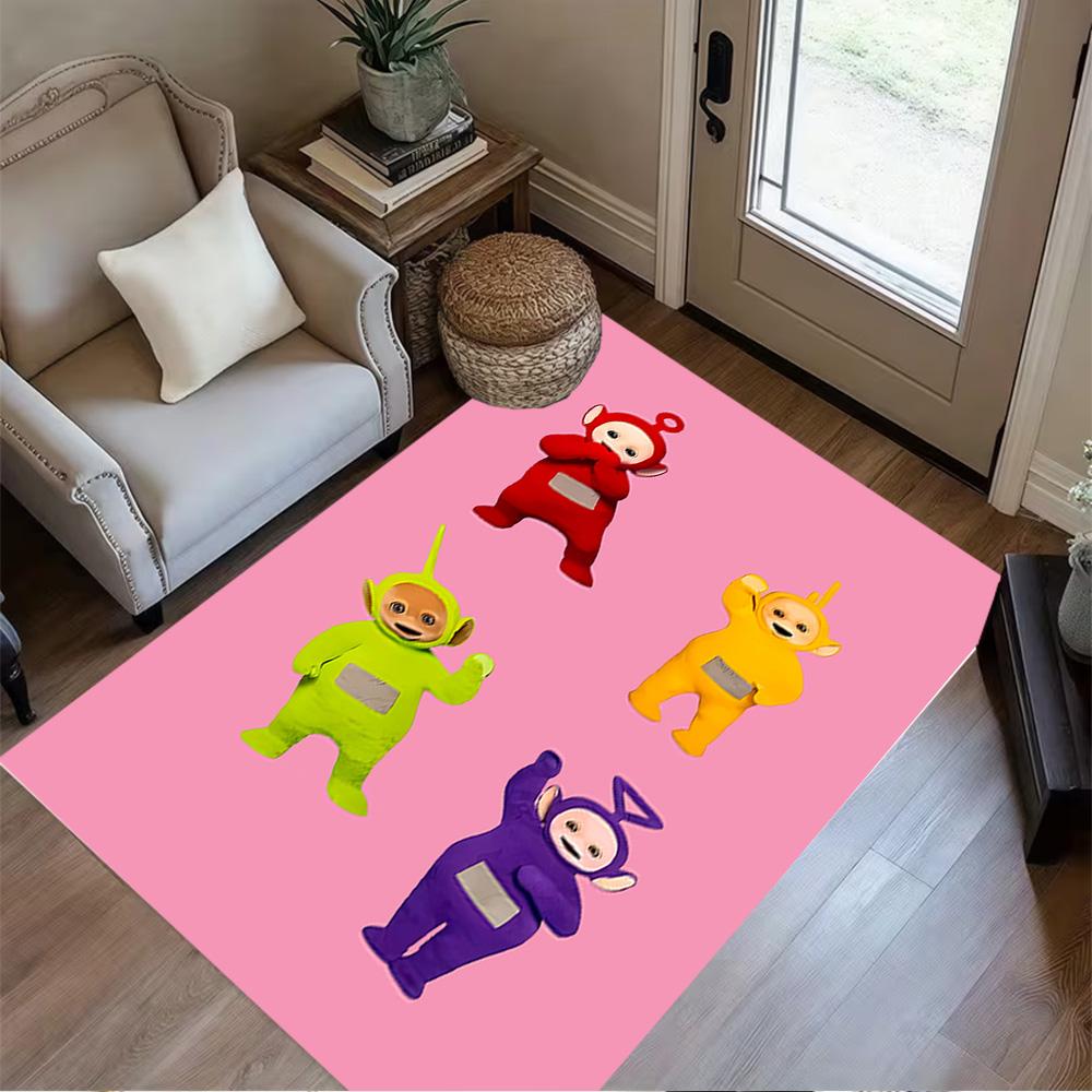 Teletubbies Friends Forever Floor Mat Design for Bedrooms Foyer Study Room Game Room Antislip Carpet Anime Office Decor Birthday/Christmas Gift