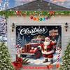 2D Flat, 2D Door Banner, 2D Flat Banner, 1pc, Merry Christmas Garage Door Banner, Santa Claus, Red Truck, Gifts, Sign, Candy Can
