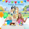 Bluey Happy Birthday Backdrop Bluey Family Birthday Party Banner Photo Background for Kids Boys Girls Birthday Party Decorations