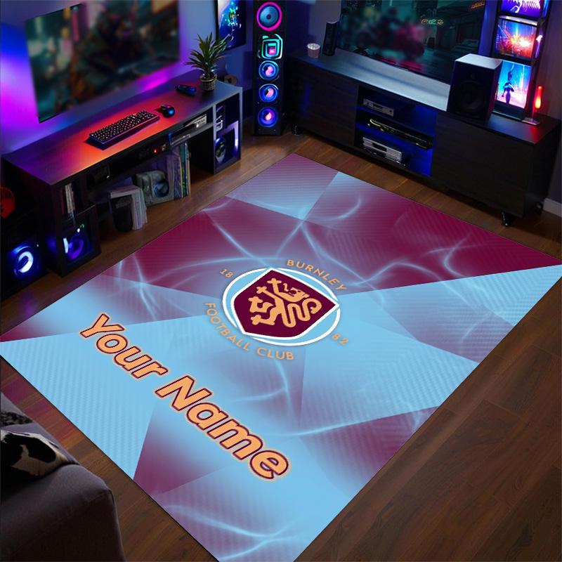 Crystal Velvet Rug Burnley Football Print Custom Name Text Floor Mat Home Decor