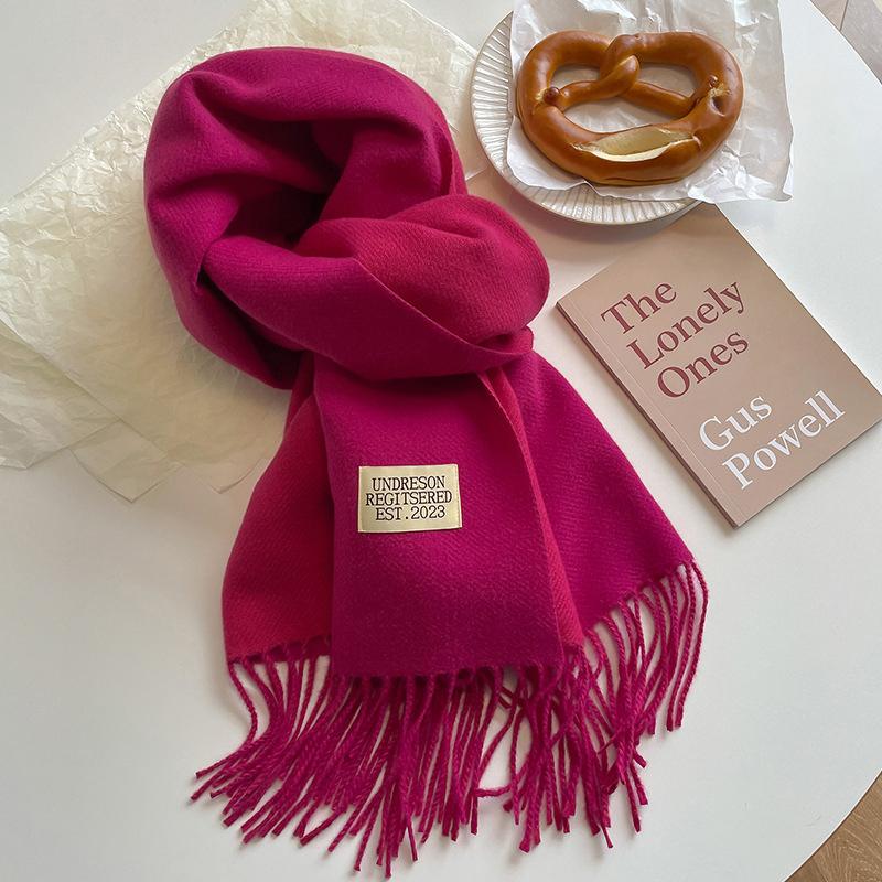 31Colors Fashion Cashmere Scarf for Women Warm Winter Solid Color Double Sided Wraps Neckerchief Poncho Echarpe Pashmina Stoles
