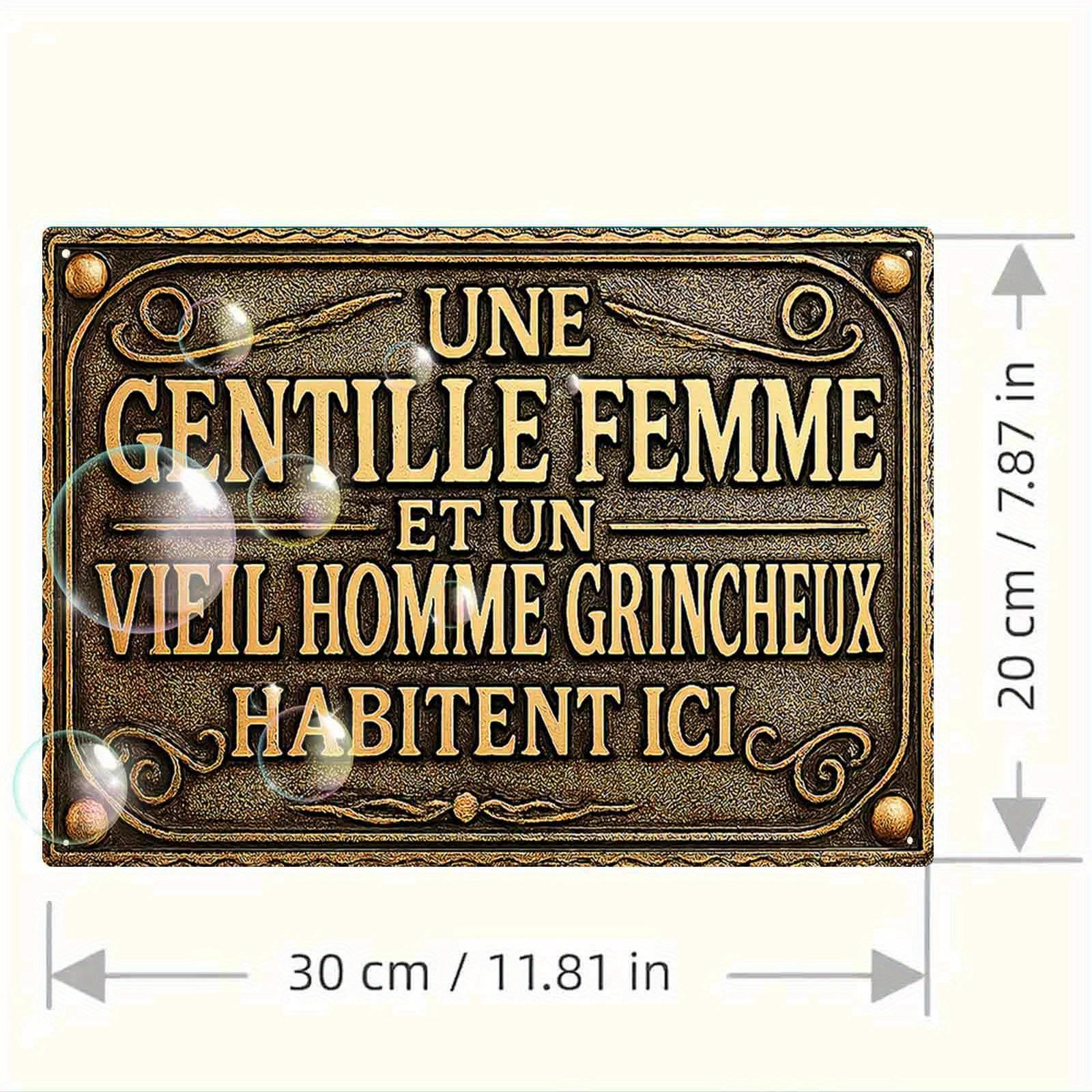 

1pc The gentle lady and the stubborn old for Man I love you Vintage French iron sign for home decoration patio decorations 20x30cm（7.8x11.8inch）