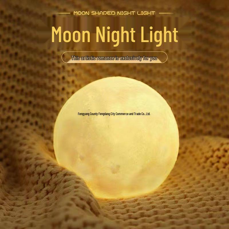 3D Ay Lambası Gece Lambası - Kız Arkadaşının veya En İyi Arkadaşının Doğum Günü İçin Mükemmel Yatak Başı Hediyesi