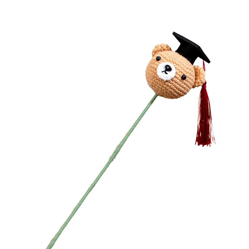 

1 шт. Вязаные крючком цветы, праздничные принадлежности, докторская шляпа, модные подарки на выпускной, искусственные цветы, букет животных, ручная вязка