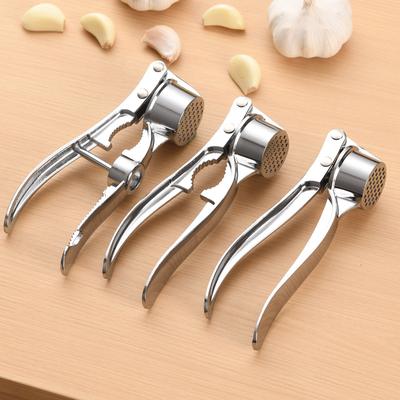 Manual Garlic Press Stainless Steel Garlic Crusher Peeler for Kitchen