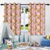 2Pcs Fresh Flowers Window Curtains Children Bedroom Living Room Apartment Indoor Outdoor Thermal Insulated Blackout Curtain