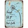 Inspirational Metal Wall Art Let Go Have Faith Rustic Dandelion Ladybug Decor Turquoise Rust