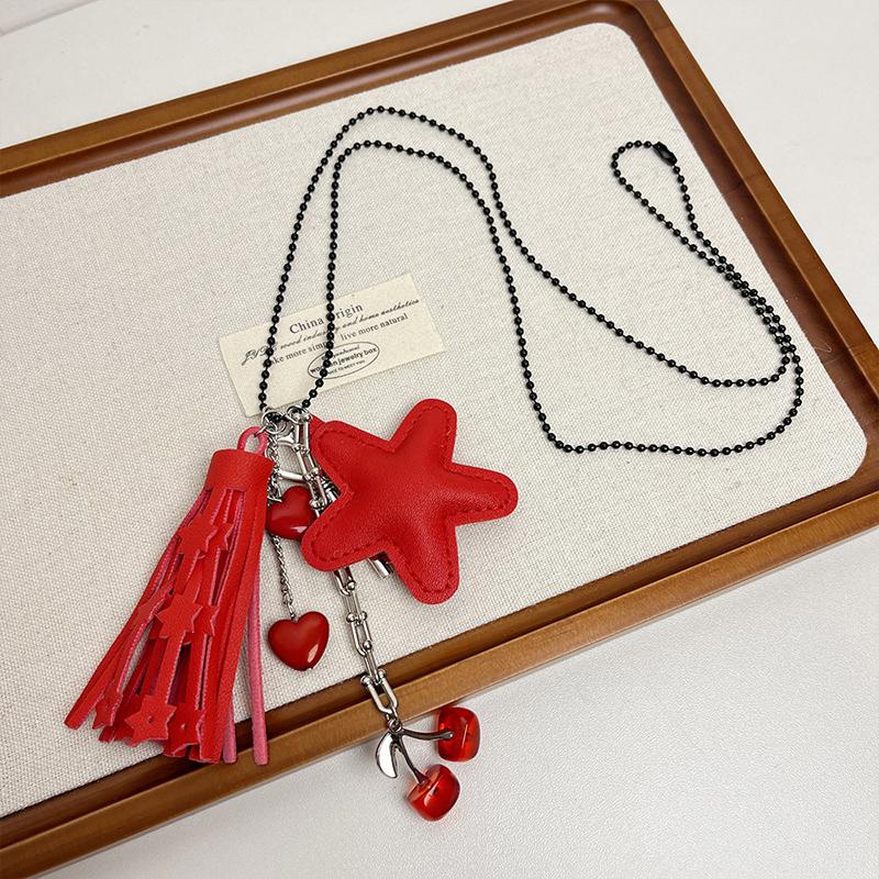 Elegant  Large Pendant Black Rope Long Necklace For Women Girls Versatile Sweater Chain Jewelry Accessories Gifts